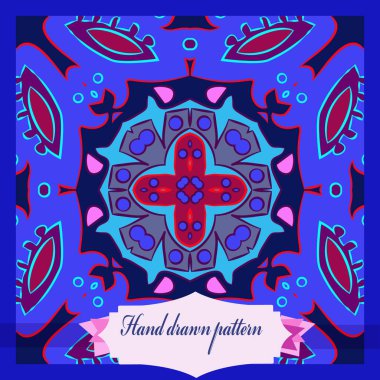 Çiçek motifi dairesel desenli kart, sadece vektör illüstrasyon