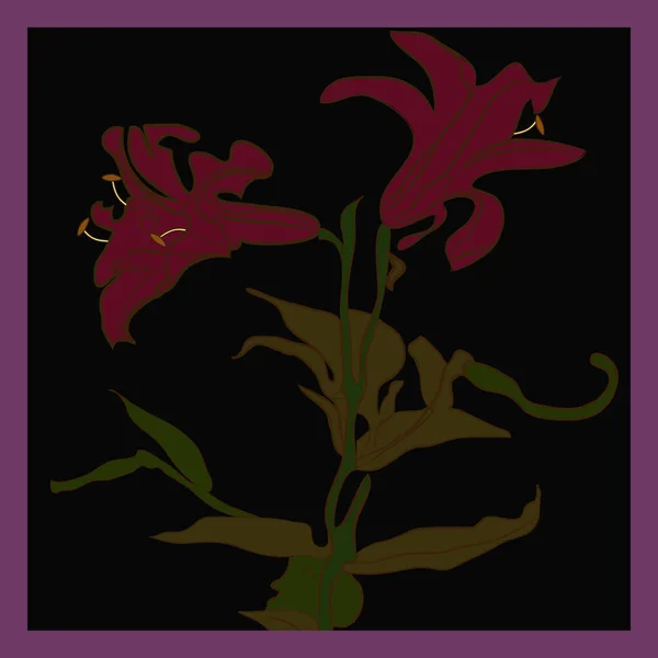 色付きの花をモチーフにしたカード — ストックベクタ