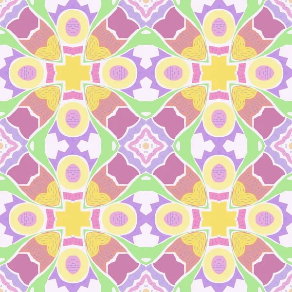 Modèle Circulaire Sans Couture Motif Floral Coloré — Image vectorielle