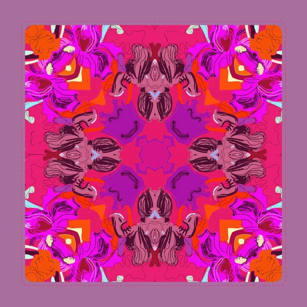 Cartão Com Motivo Floral Colorido — Vetor de Stock