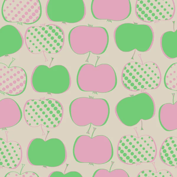 色付きリンゴとのシームレスなパターン — ストックベクタ