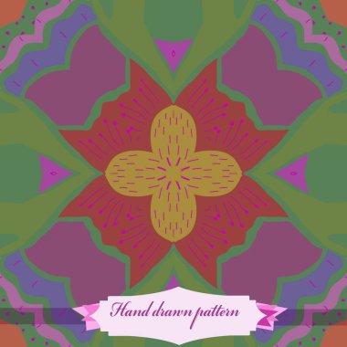 Çiçek motifi dairesel desenli kart, sadece vektör illüstrasyon