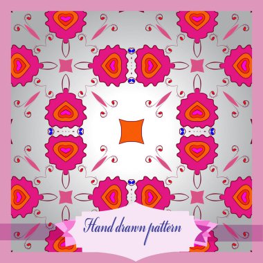 Çiçek dairesel motifkartı, dalları, dalları, elips. 