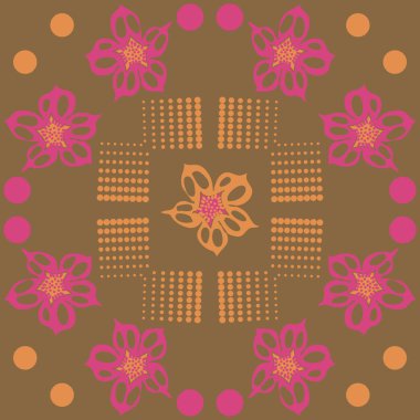 çiçek motifi ile dikişsiz desen, vektör illüstrasyon