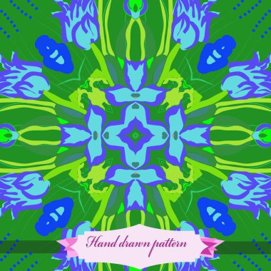 Çiçek motifi dairesel desenli kart, sadece vektör illüstrasyon