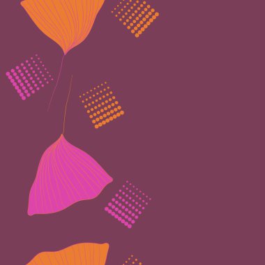 dikişsiz desen renkli soyut vektör illüstrasyon, yaprak ve noktalar, çiçek arka plan