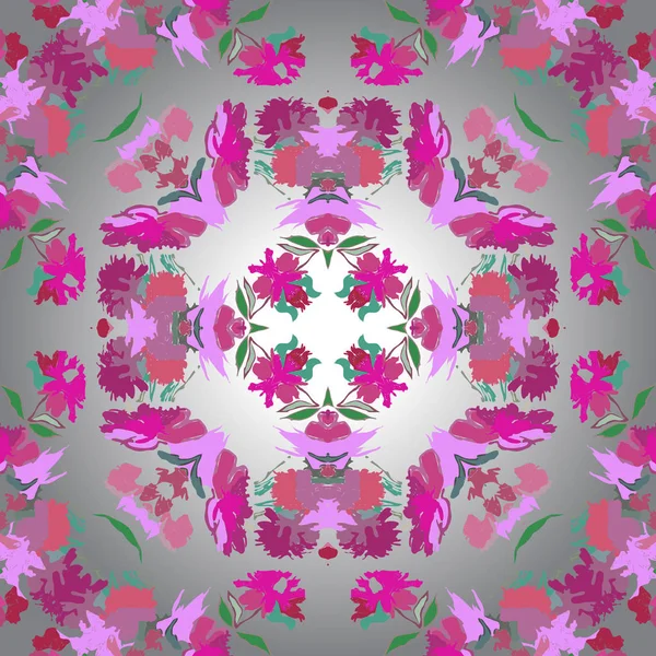 Modèle Circulaire Sans Couture Motif Floral Illustration Vectorielle — Image vectorielle