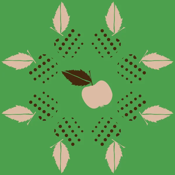 Patrón Sin Costuras Con Manzanas Hojas — Archivo Imágenes Vectoriales
