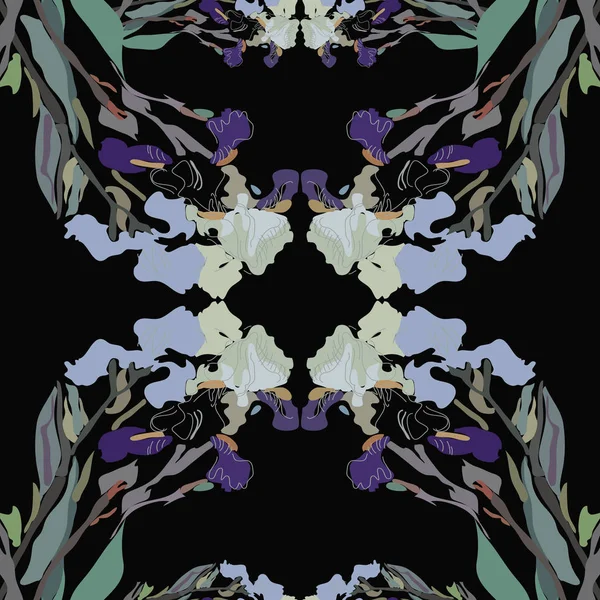 Circular seamless  pattern of colored floral motif