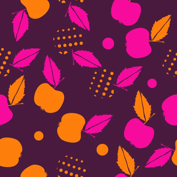 Renkli elma ve yaprakları ile Dikişsiz desen