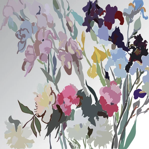 Soyut basit çiçekler ve yaprakları Dikişsiz desen