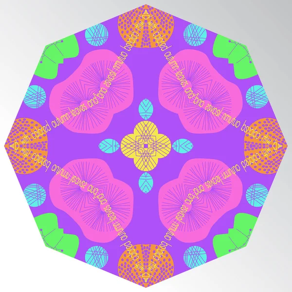 Gekleurde Kaart Met Cirkelvormig Patroon Van Vlekken Een Grijs Gradiënt — Stockvector