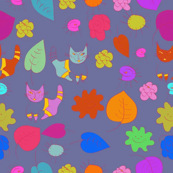 Circular Seamless Pattern Floral Colored Motif — Stock Vector