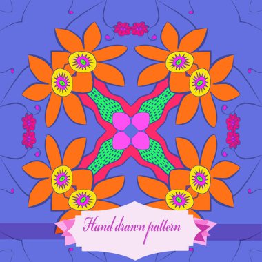 Çiçek renkli motifin dairesel deseni