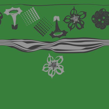 çiçek motifi ile dikişsiz desen, vektör illüstrasyon