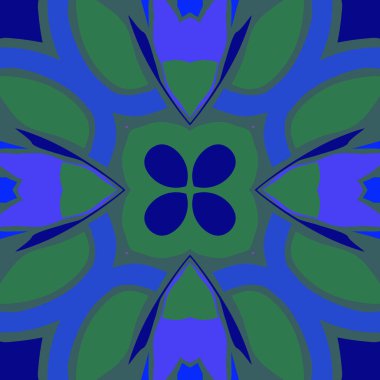 Renkli çiçek motifi dairesel dikişsiz desen. Elle çizilmiş.