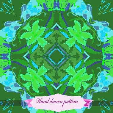 Çiçek motifinin dairesel dikişsiz deseni  