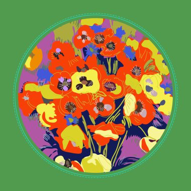 Çiçek motifli set kartı, Renk alanı.