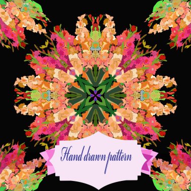 Renkli çiçek motiflerinin dikişsiz deseni