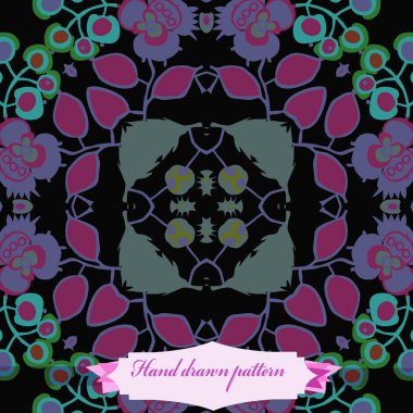 Çiçek motifinin dairesel dikişsiz deseni  