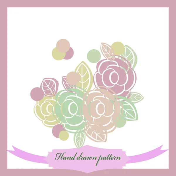 Soyut basit çiçekler ve yaprakları Dikişsiz desen