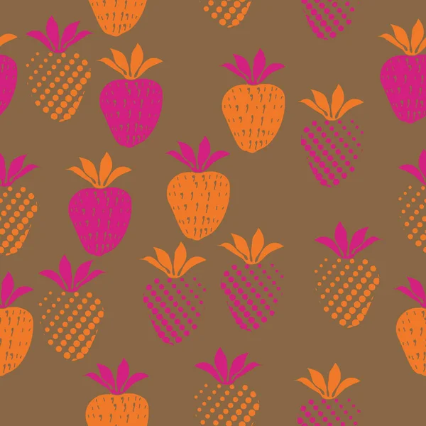 Seamless Pattern Colored Strawberries — Stock Vector