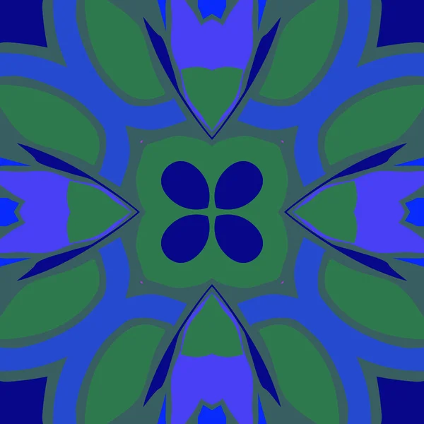 Circular Seamless Pattern Colored Floral Motif Hand Drawn — Stock Vector