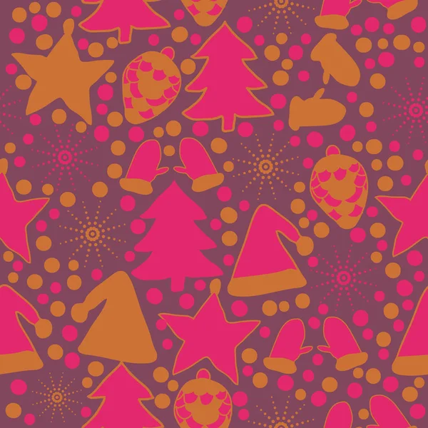 Seamless Christmas Pattern Background Vector Illustration — Stock Vector