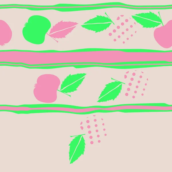无缝图案与五颜六色的苹果和叶子 — 图库矢量图片