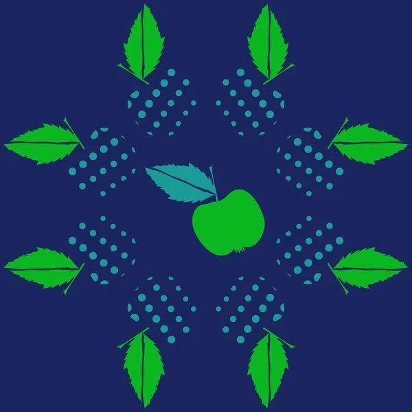 Безшовний Візерунок Яблуками Листям — стоковий вектор