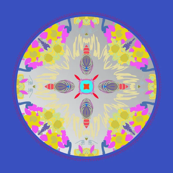 Circular Seamless Pattern Floral Motif Vector Illustration — Stock Vector
