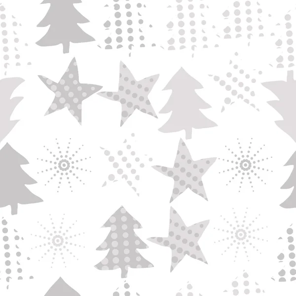 Ensemble Étoiles Arbres Noël — Image vectorielle