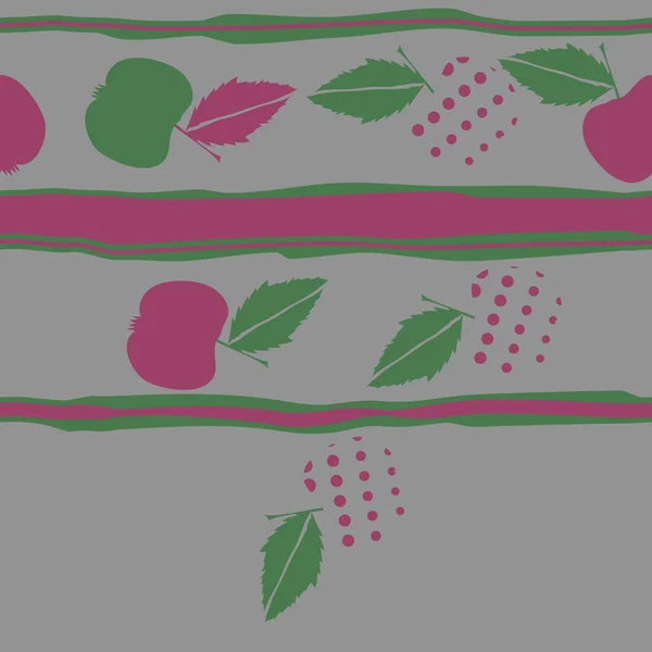 Nahtloses Muster Mit Bunten Äpfeln Und Blättern — Stockvektor