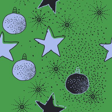 Noel yıldızları ve arka planda noktalarla süsler