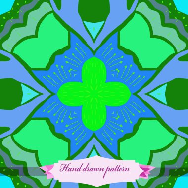 Çiçek motifi dairesel desenli kart, sadece vektör illüstrasyon