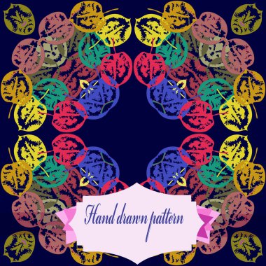 Çiçek motifli dairesel dikişsiz desen, fotokopi alanı