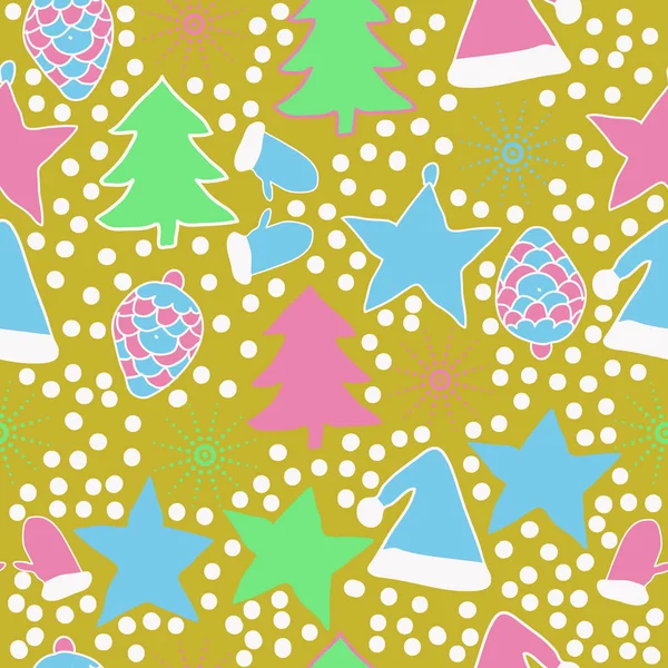 Seamless Christmas Pattern Background Vector Illustration — Stock Vector