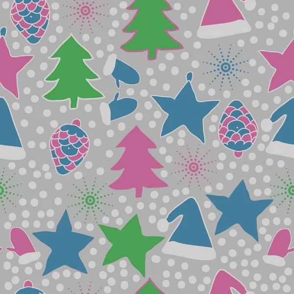 Seamless Christmas Pattern Background Vector Illustration — Stock Vector