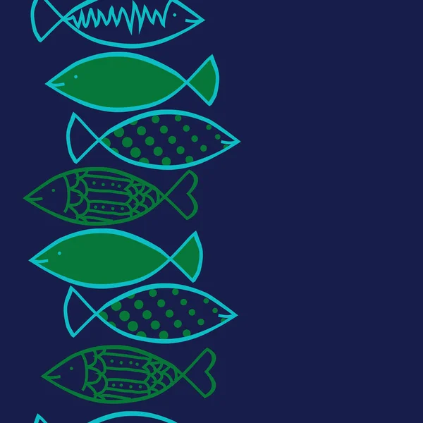 背景上无缝的鱼群 — 图库矢量图片