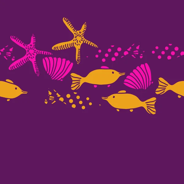 Soyut basit balıklar Dikişsiz desen