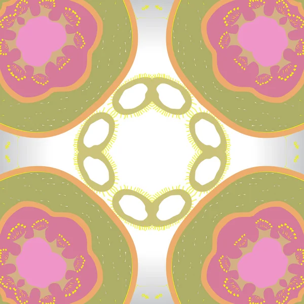 Patrón Circular Sin Costuras Motivo Floral Color Dibujado Mano — Archivo Imágenes Vectoriales