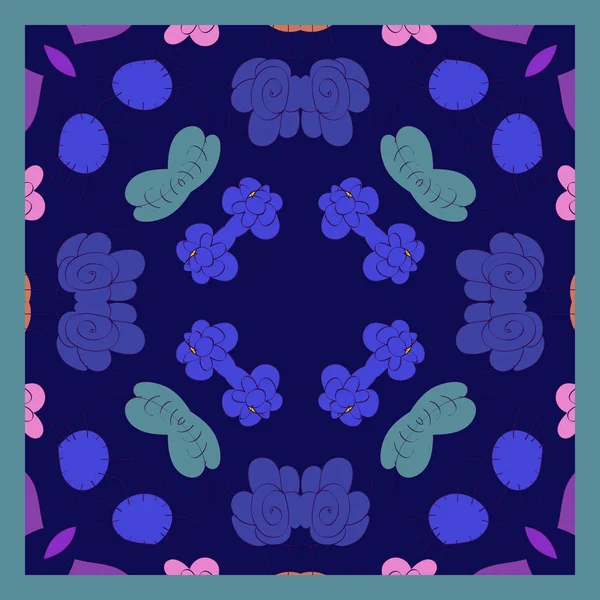 色付きの花の円形パターンを持つカード — ストックベクタ