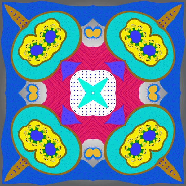 Циркулярный Бесшовный Рисунок Цветного Цветочного Мотива — стоковый вектор