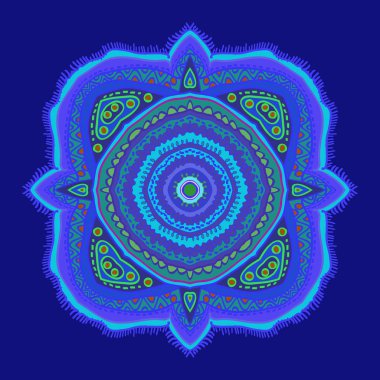 Çiçek motifi dairesel desenli kart, sadece vektör illüstrasyon