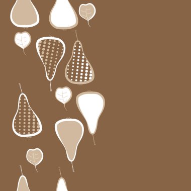 Renkli armutlar, vektör arka plan ile dikişsiz desen