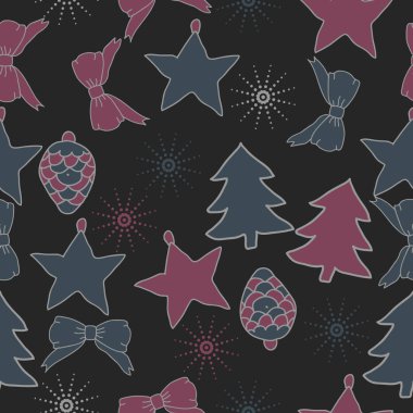 arka plan için sorunsuz Noel deseni, vektör illüstrasyon