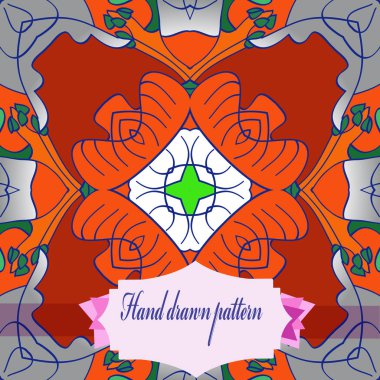 Çiçek motifi dairesel dikişsiz desen, sadece vektör illüstrasyon