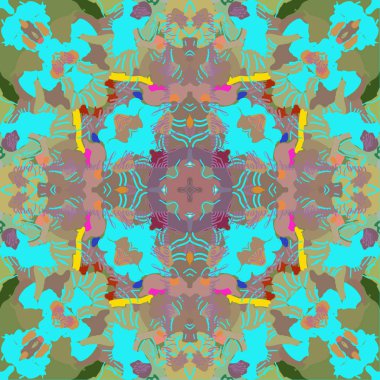 Çiçek motifinin dairesel dikişsiz deseni  