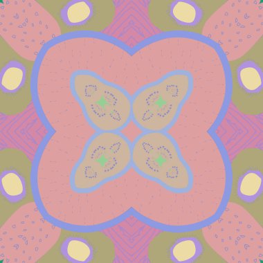 Çiçek motifleri dairesel dikişsiz desen, sadece vektör illüstrasyon