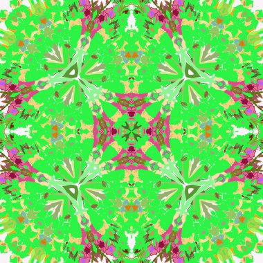 Beyaz bir arka plan üzerinde renkli çiçek motifleri Dairesel dikişsiz desen. Elle çizilmiş.